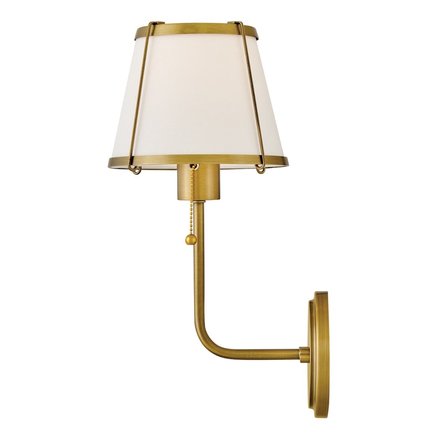Hinkley - Nástěnná lampa CLARKE 1xE27/40W/230V mosaz/bílá