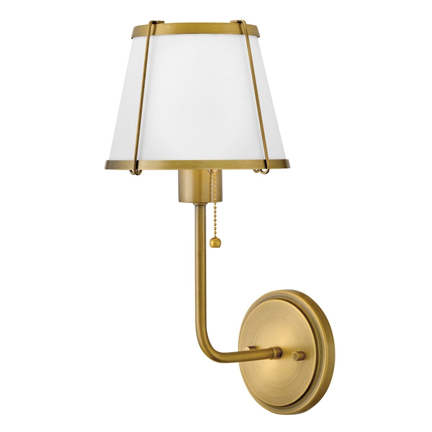 Hinkley - Nástěnná lampa CLARKE 1xE27/40W/230V mosaz/bílá