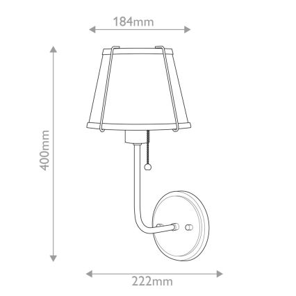 Hinkley - Nástěnná lampa CLARKE 1xE27/40W/230V mosaz/bílá