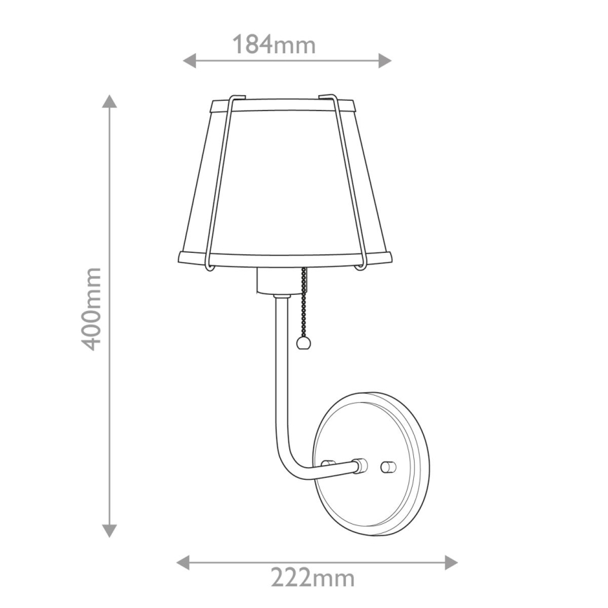 Hinkley - Nástěnná lampa CLARKE 1xE27/40W/230V mosaz/bílá