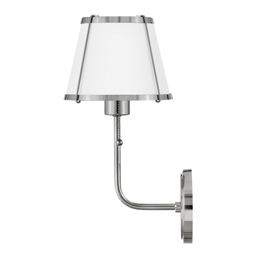 Hinkley - Nástěnná lampa CLARKE 1xE27/40W/230V lesklý chrom/bílá