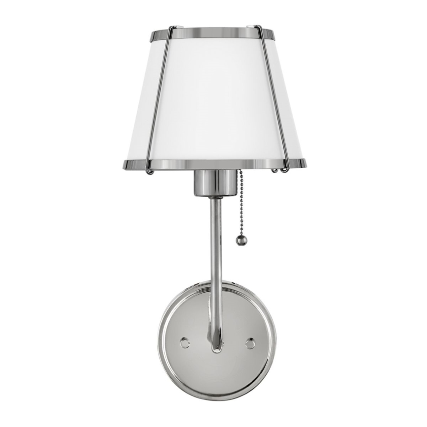 Hinkley - Nástěnná lampa CLARKE 1xE27/40W/230V lesklý chrom/bílá