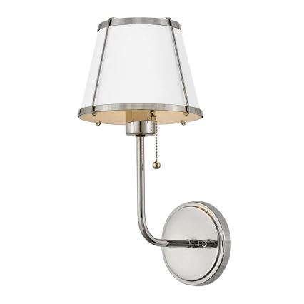 Hinkley - Nástěnná lampa CLARKE 1xE27/40W/230V lesklý chrom/bílá