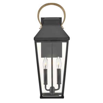 Hinkley - Venkovní nástěnné svítidlo DAWSON L 2xE14/40W/230V IP44 černá
