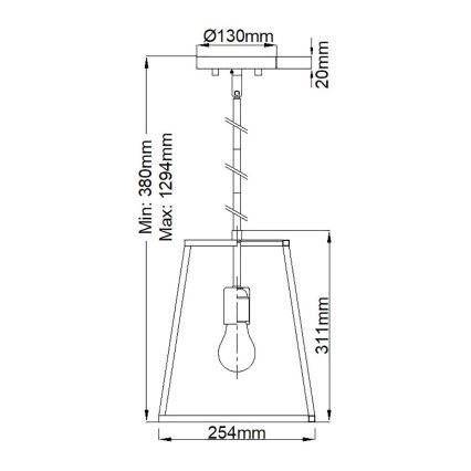 Hinkley - Lustr na tyči FU LIGHTON 1xE27/100W/230V bronz/černá