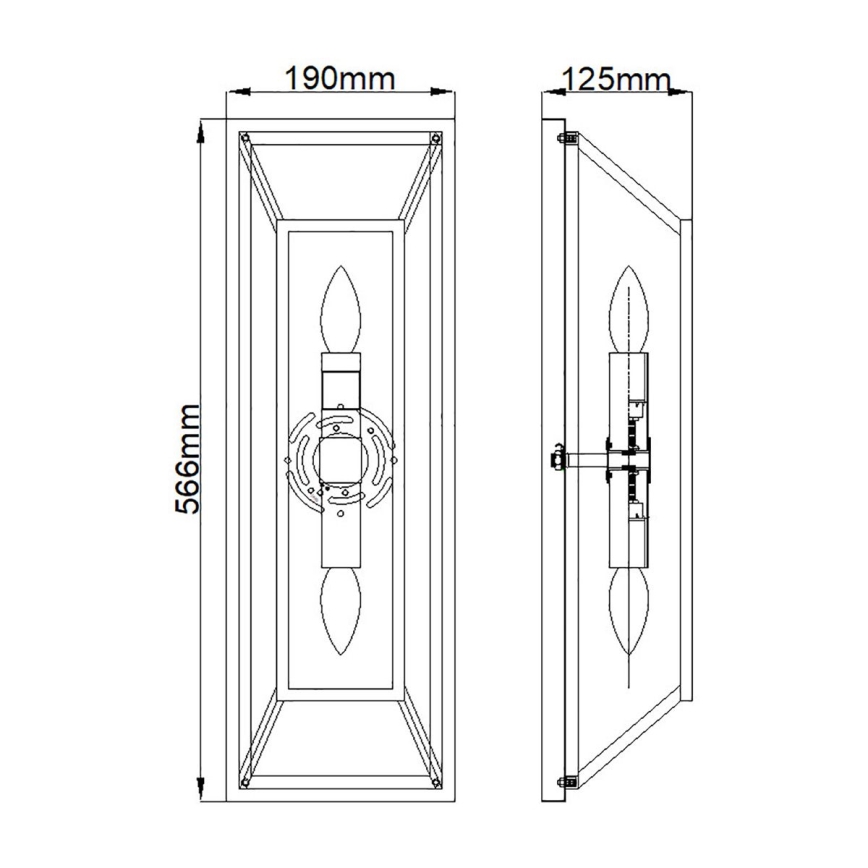 Hinkley - Nástěnné svítidlo FU LIGHTON 2xE14/60W/230V hnědá/černá