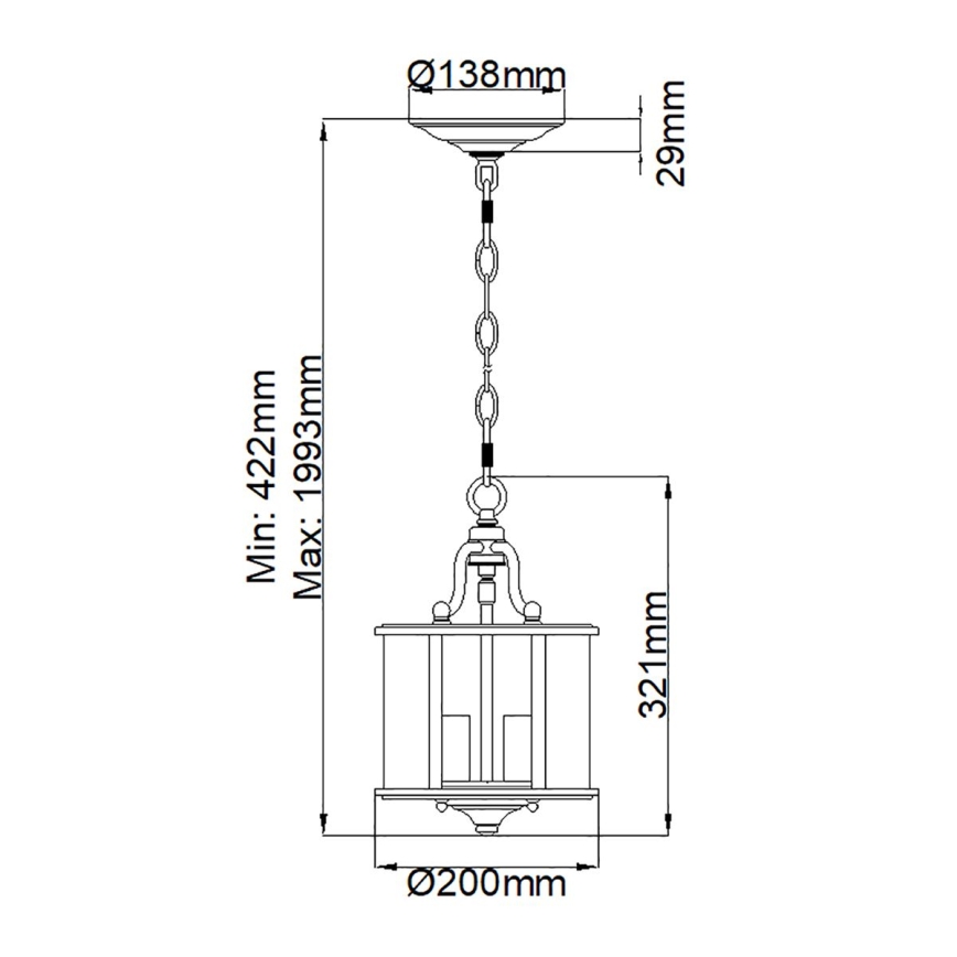 Hinkley - Lustr na řetězu GENTRY 3xE14/60W/230V lesklý chrom