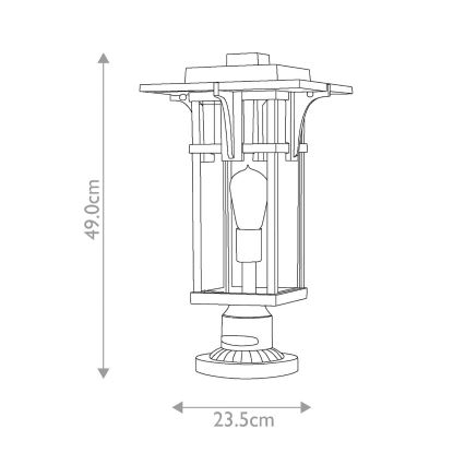 Hinkley - Venkovní lampa MANHATTAN 1xE27/100W/230V IP44 černá