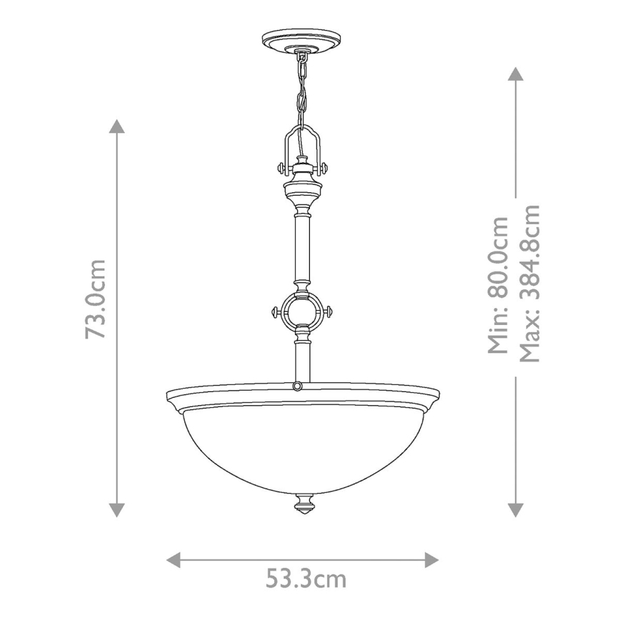 Hinkley - Lustr na řetězu MAYFLOWER 3xE27/60W/230V