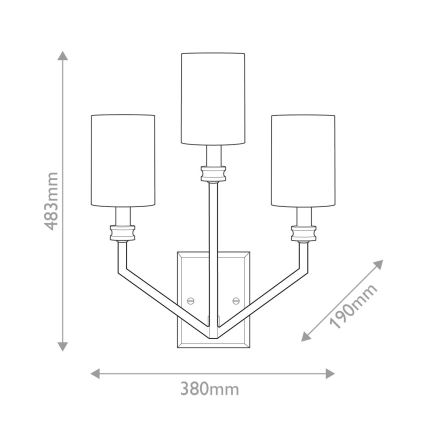 Hinkley - Nástěnné svítidlo MOORE 3xE14/40W/230V zlatá