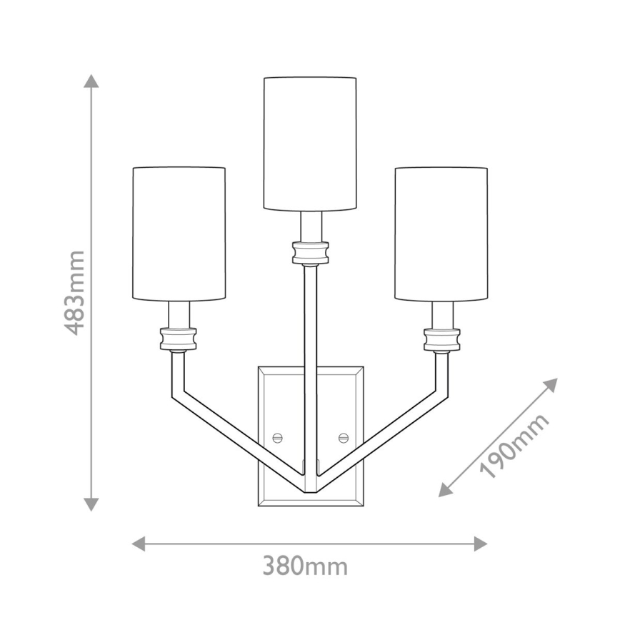Hinkley - Nástěnné svítidlo MOORE 3xE14/40W/230V zlatá