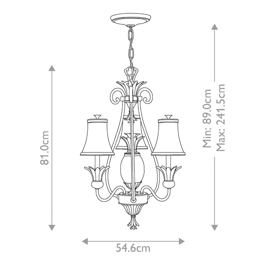 Hinkley - Lustr na řetězu PLANTATION 4xE14/40W/230V bronzová
