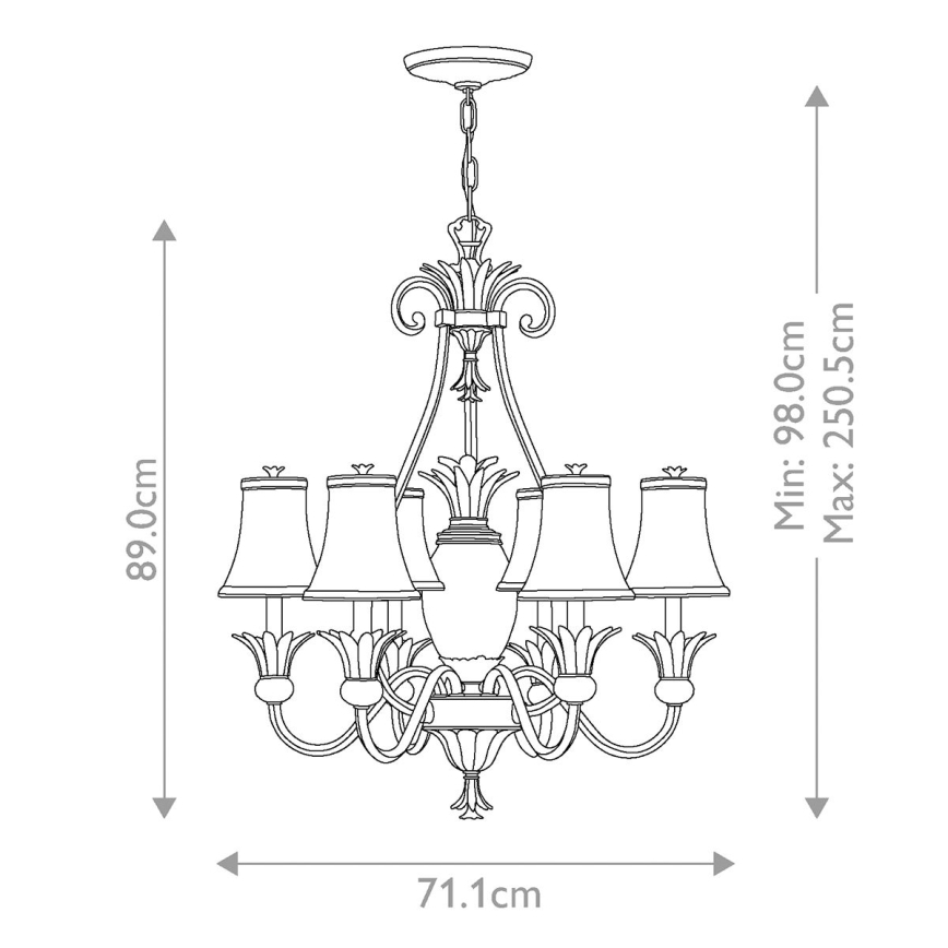 Hinkley - Lustr na řetězu PLANTATION 7xE14/40W/230V bronzová