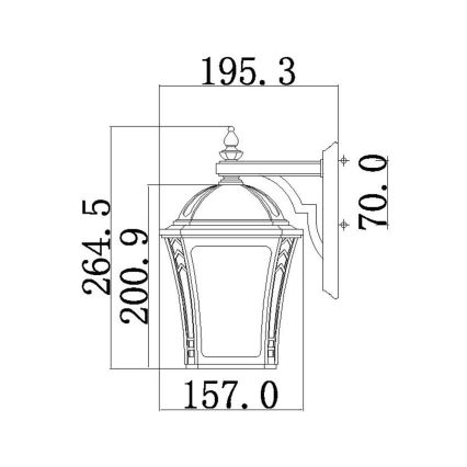 Hinkley - Venkovní nástěnné svítidlo WABASH 1xE27/60W/230V IP44 hnědá