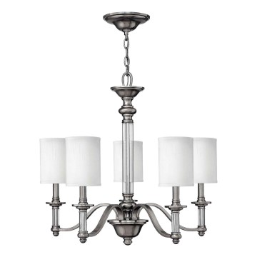 Hinkley - Lustr na řetězu SUSSEX 5xE14/40W/230V matný chrom
