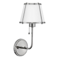 Hinkley - Nástěnná lampa CLARKE 1xE27/40W/230V lesklý chrom/bílá