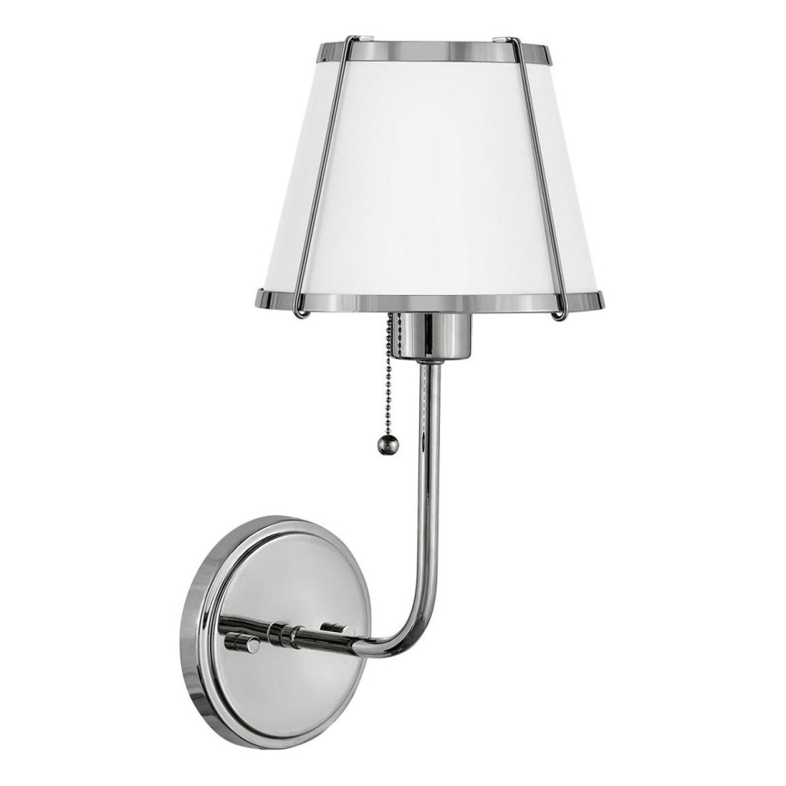 Hinkley - Nástěnná lampa CLARKE 1xE27/40W/230V lesklý chrom/bílá