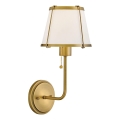 Hinkley - Nástěnná lampa CLARKE 1xE27/40W/230V mosaz/bílá