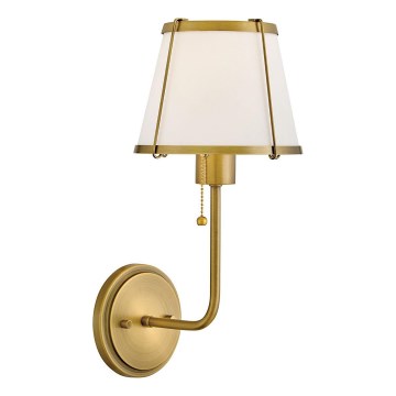 Hinkley - Nástěnná lampa CLARKE 1xE27/40W/230V mosaz/bílá