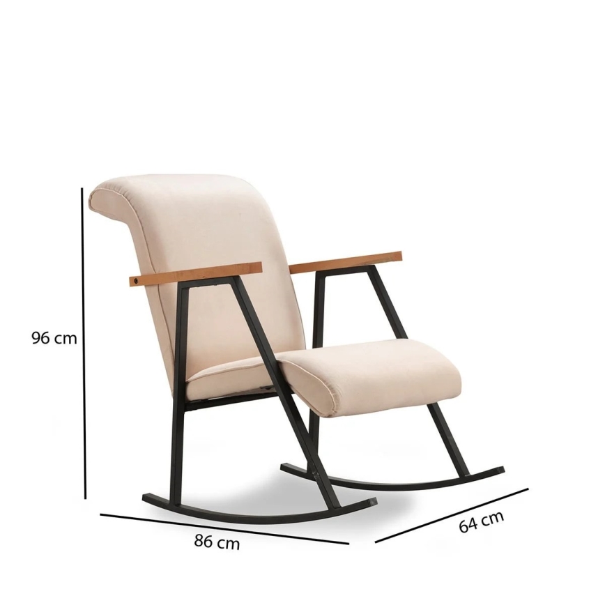 Houpací křeslo LUNI krémová