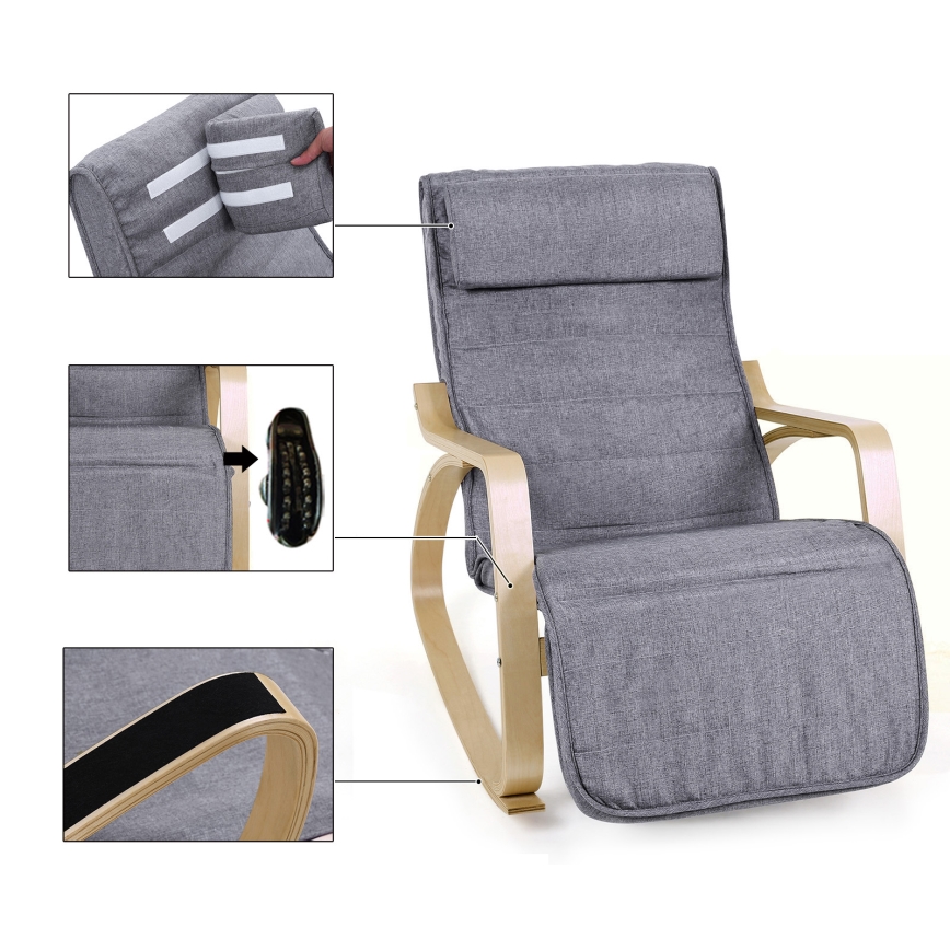 Houpací křeslo RESTLY šedá