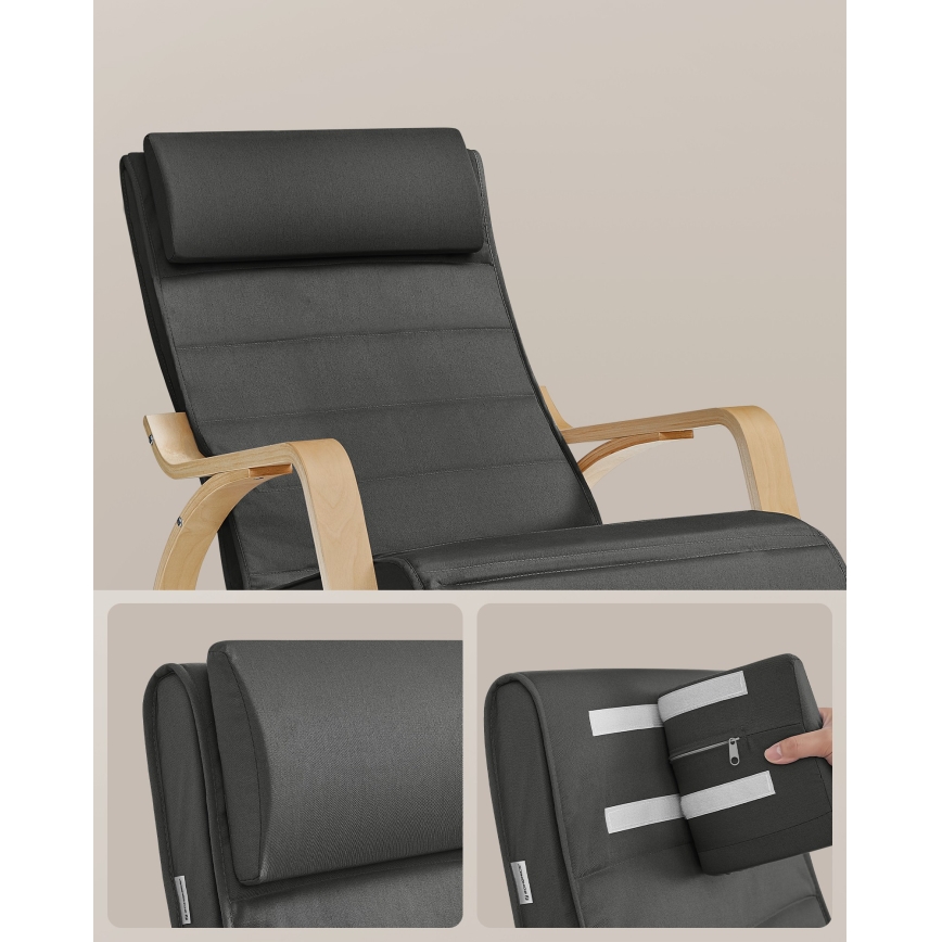 Houpací křeslo RESTLY tmavě šedá