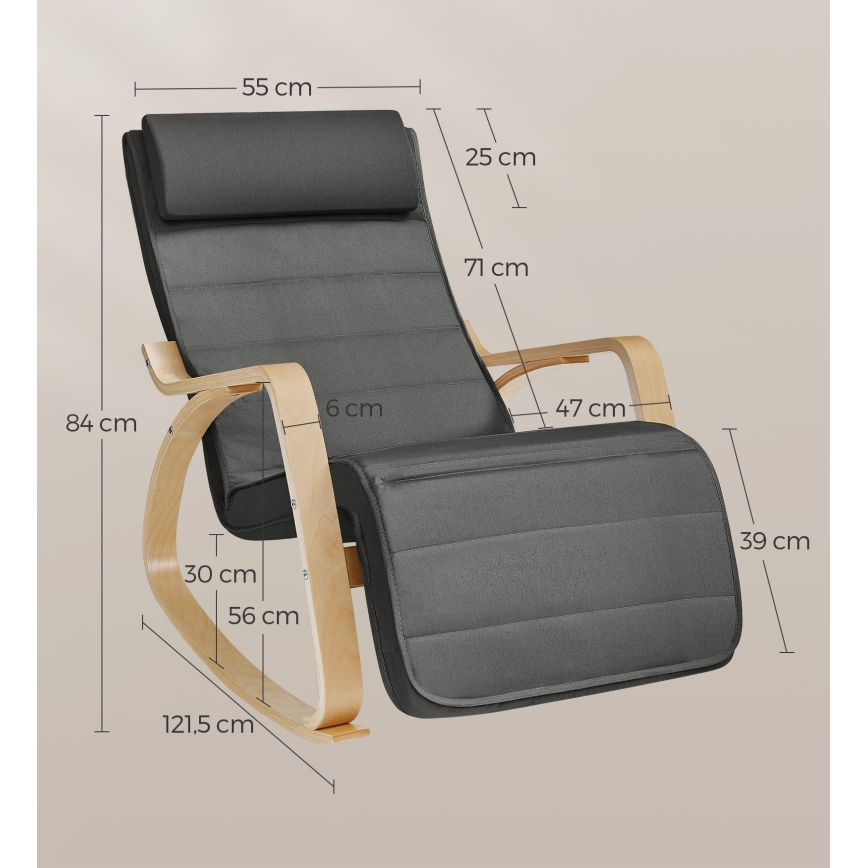 Houpací křeslo RESTLY tmavě šedá