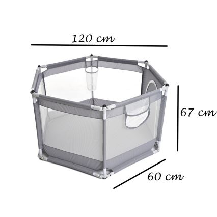 Hrací ohrádka 120 cm šedá