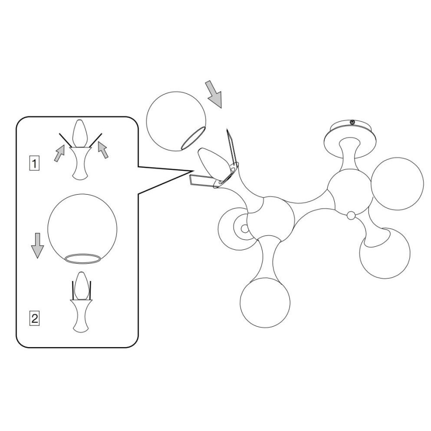 Ideal Lux - Náhradní stínidlo NODI E14 bílá