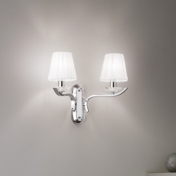 Ideal Lux - Křišťálová nástěnná lampa PEGASO 2xE14/28W/230V lesklý chrom