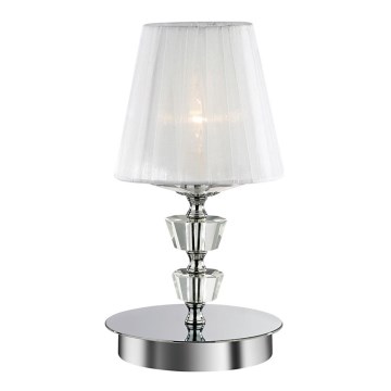 Ideal Lux - Křišťálová stolní lampa PEGASO 1xE14/28W/230V lesklý chrom