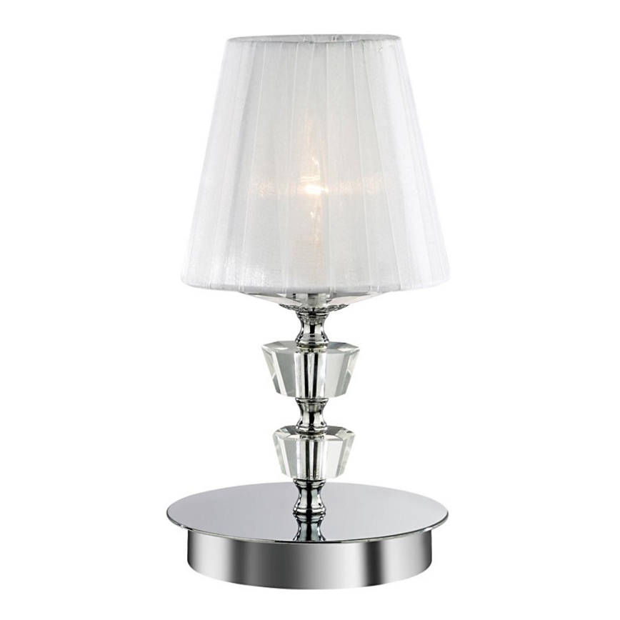 Ideal Lux - Křišťálová stolní lampa PEGASO 1xE14/28W/230V lesklý chrom