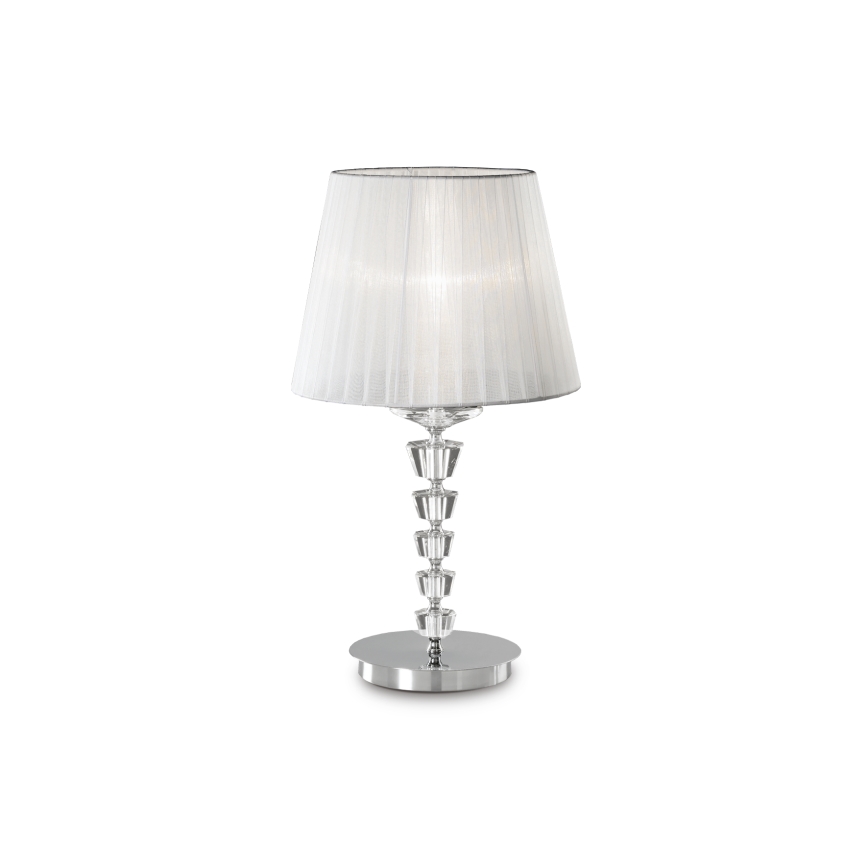Ideal Lux - Křišťálová stolní lampa PEGASO 1xE27/60W/230V lesklý chrom