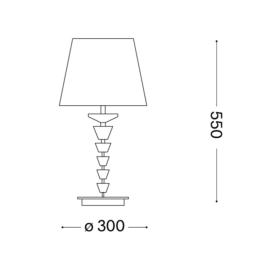 Ideal Lux - Křišťálová stolní lampa PEGASO 1xE27/60W/230V lesklý chrom