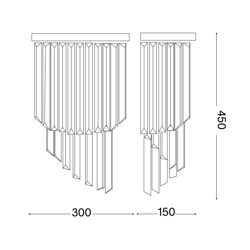 Ideal Lux - Křišťálové nástěnné svítidlo CARLTON 3xE14/40W/230V lesklý chrom