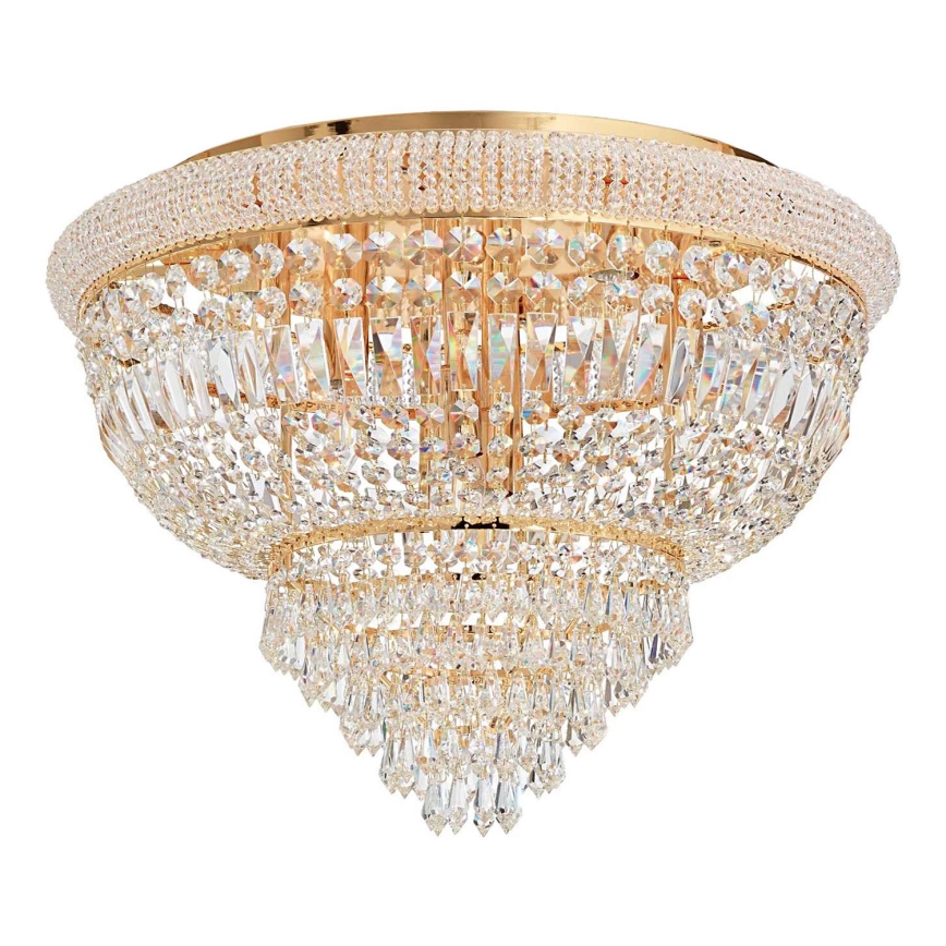 Ideal Lux - Křišťálové stropní svítidlo DUBAI 24xE14/28W/230V pr. 78 cm zlatá
