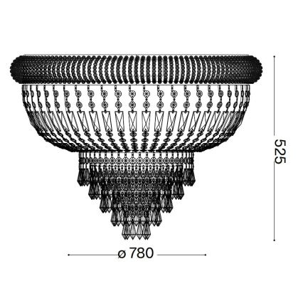 Ideal Lux - Křišťálové stropní svítidlo DUBAI 24xE14/28W/230V pr. 78 cm zlatá