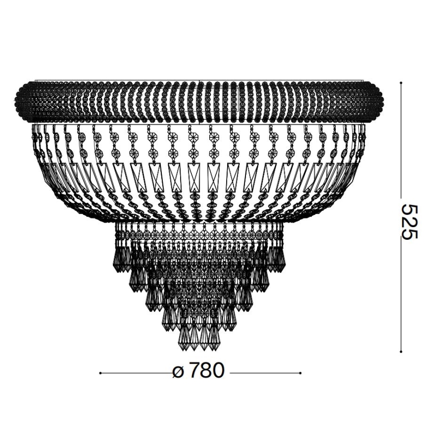 Ideal Lux - Křišťálové stropní svítidlo DUBAI 24xE14/28W/230V pr. 78 cm zlatá