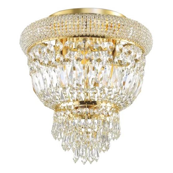 Ideal Lux - Křišťálové stropní svítidlo DUBAI 3xE14/28W/230V pr. 32 cm zlatá