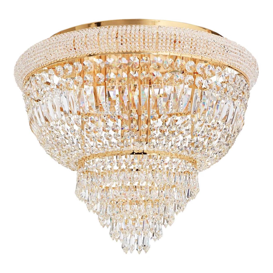 Ideal Lux - Křišťálové stropní svítidlo DUBAI 6xE14/28W/230V pr. 52 cm zlatá