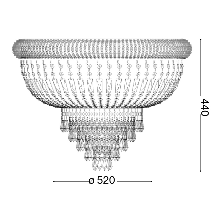 Ideal Lux - Křišťálové stropní svítidlo DUBAI 6xE14/28W/230V pr. 52 cm zlatá