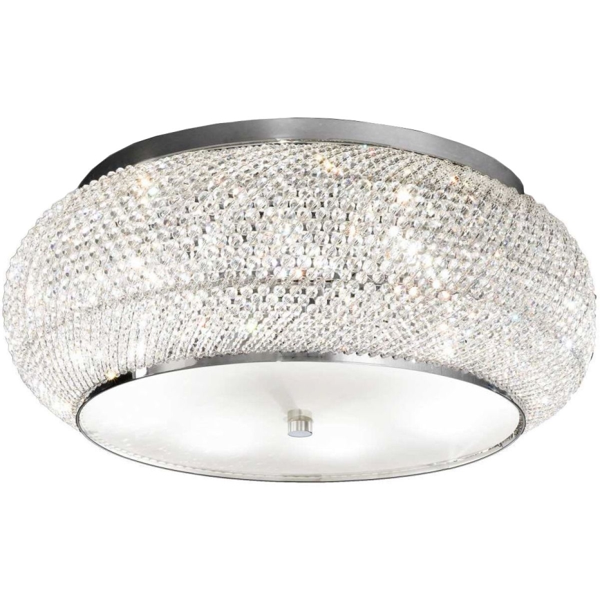 Ideal Lux - Křišťálové stropní svítidlo PASHA 10xE14/40W/230V pr. 55 lesklý chrom