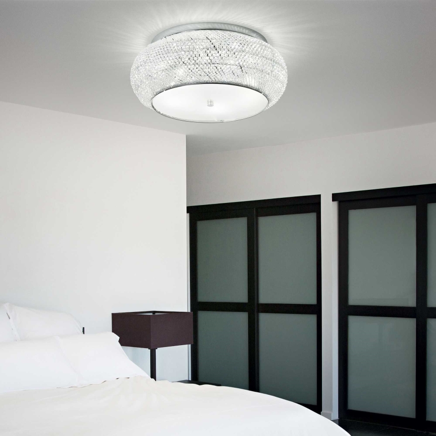 Ideal Lux - Křišťálové stropní svítidlo PASHA 10xE14/40W/230V pr. 55 lesklý chrom