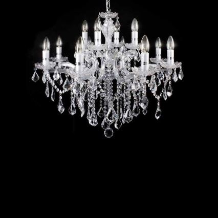 Ideal Lux 35604 - Křištálový lustr FLORIAN SP12 CROMO 12xE14/40W/230V