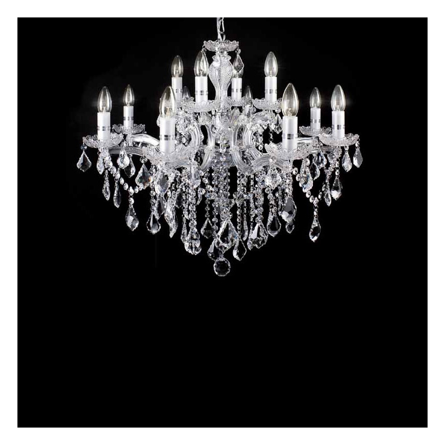 Ideal Lux 35604 - Křištálový lustr FLORIAN SP12 CROMO 12xE14/40W/230V