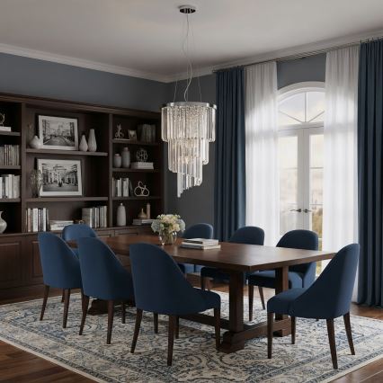 Ideal Lux - Křišťálový lustr na lanku CARLTON 8xE14/40W/230V pr. 40 cm lesklý chrom