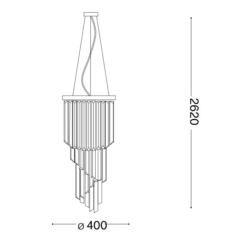 Ideal Lux - Křišťálový lustr na lanku CARLTON 8xE14/40W/230V pr. 40 cm lesklý chrom