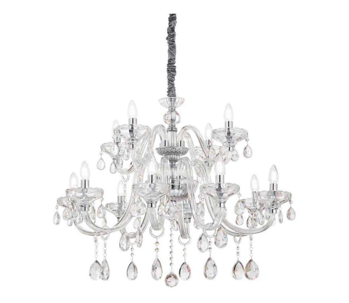 Ideal Lux Ideal Lux - Křišťálový lustr na lanku CONTINENTAL 12xE14/40W/230V ID207483