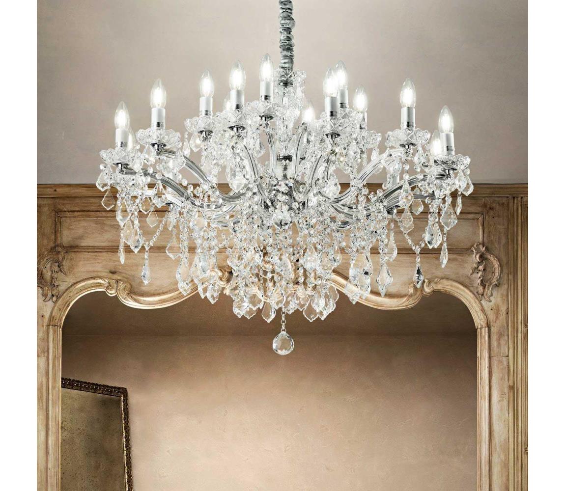 Ideal Lux Ideal Lux - Křišťálový lustr na lanku FLORIAN 18xE14/40W/230V ID075150