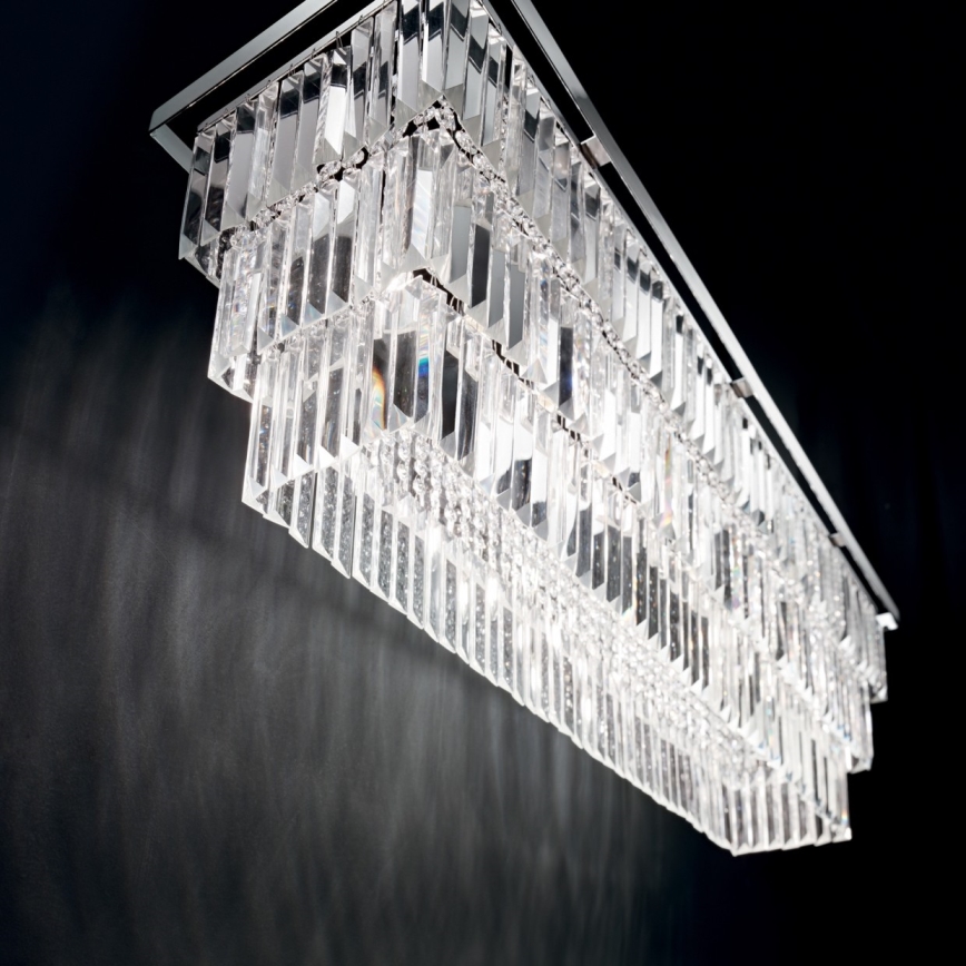 Ideal Lux - Křišťálový lustr na lanku MARTINEZ 8xE14/40W/230V lesklý chrom